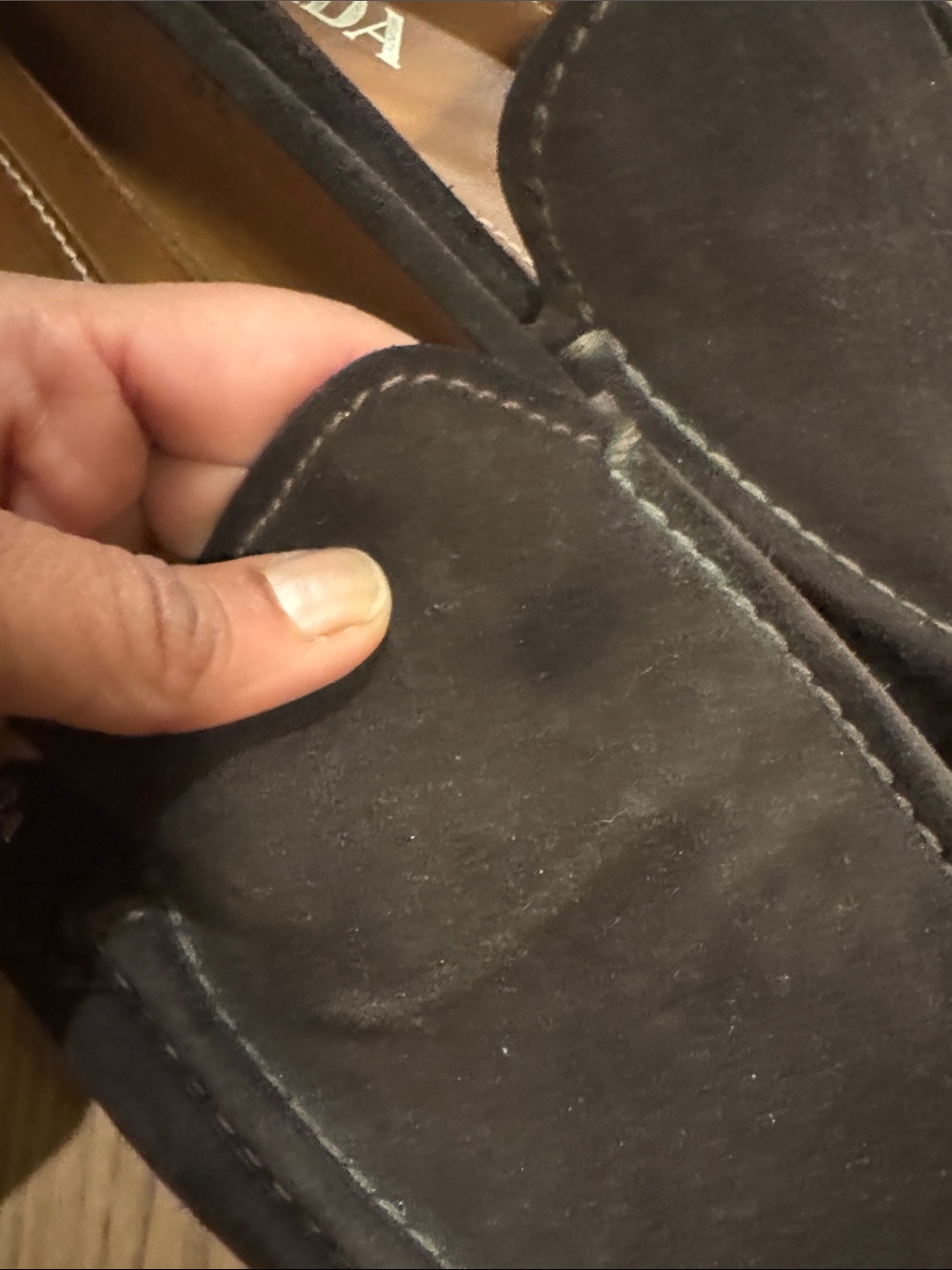 Prada Dark Brown Suede Moccasin Slip-Ons - Picture 10 of 11